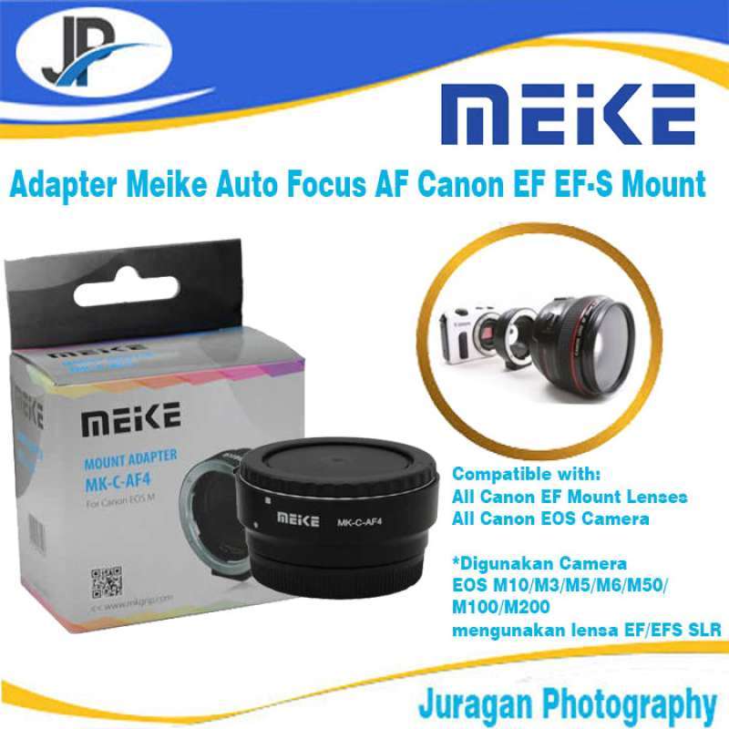 adapter meike auto focus af canon ef ef s mount lens to eos m ef m