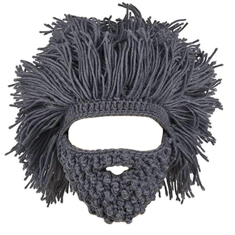 Jual Unisex Knit Bearded Hat Handmade 