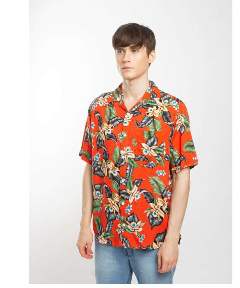 Promo kemeja lengan pendek Erigo Hawaii Blaine Orange di Seller Sulaiman Store - Kota Tasikmalaya, Jawa Barat | Blibli
