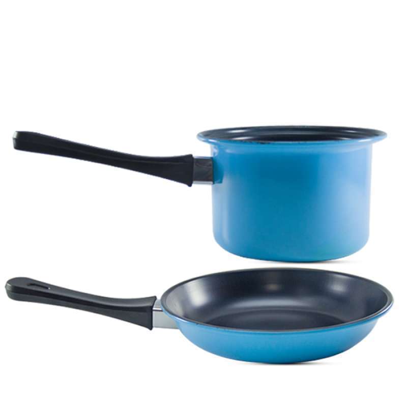 Jual Gm Bear Panci Set Teflon Fry Pan Dan Panci Susu Panci Set Fry Pan And Milk Pan Blue Murah Mei 2021 Blibli
