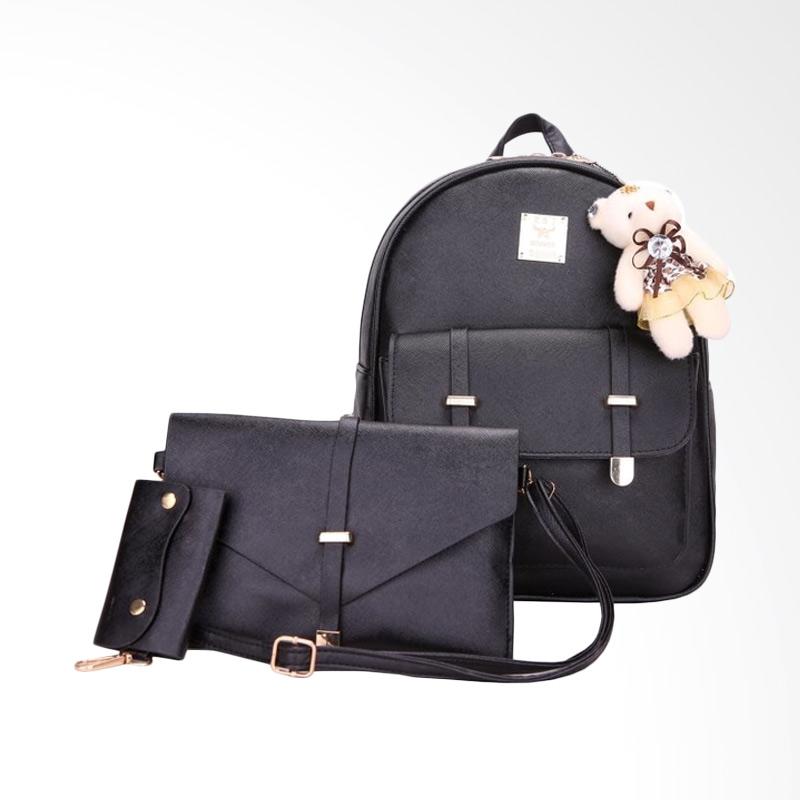 Fashion 888 63384 Boneka Backpack Tas Wanita - Black