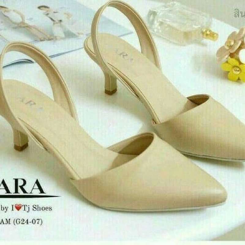 Jual Sepatu High Heels Wanita Terbaru Murah Cream 36 di Seller