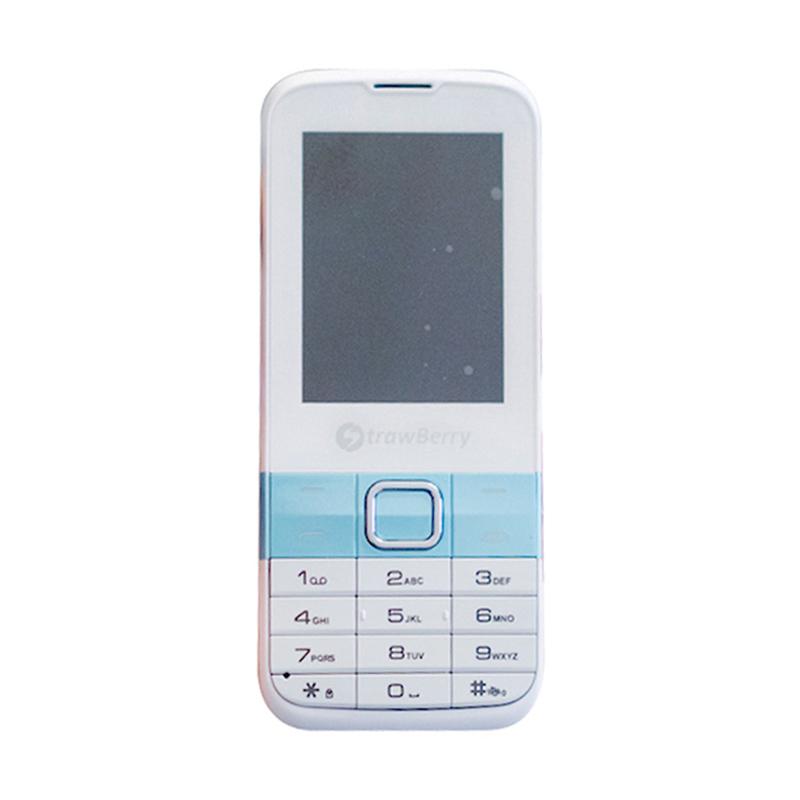 Strawberry ST33 Bond Candybar Handphone - White Blue [Dual SIM]