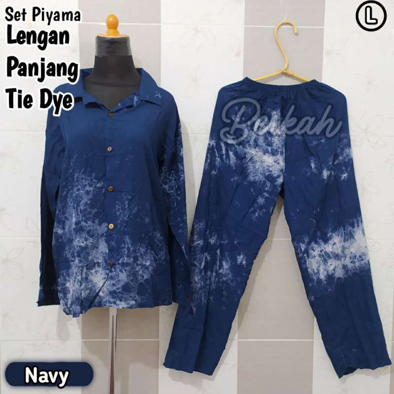 Promo One Set Setelan Piyama Kemeja Lengan Panjang Tie Dye Bali Kekinian Navy Di Seller Bali Berkah Kota Denpasar Bali Blibli