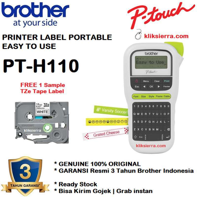 Jual Brother Label Printer PT-H110 Label Maker ORIGINAL ...