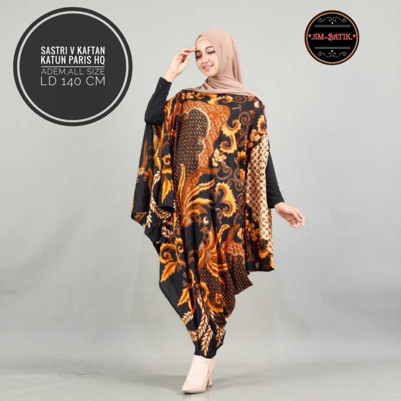 Jual Sastri N 01 Kaftan Batik Asimetris Paris By Sm Batik Terbaru Juni 2021 Blibli