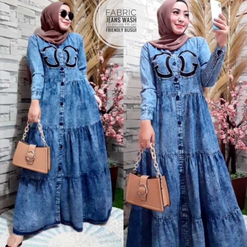 Jual Gamis Levis Bordir Terbaru Murah Gamis Jeans Wash Terbaru Online Mei 2021 Blibli