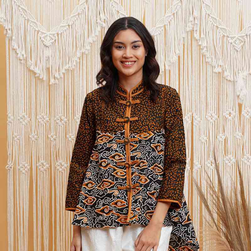Jual Nona Rara Amanda Mgm T0813 Baju Atasan Batik Wanita Modern Murah Mei 2021 Blibli