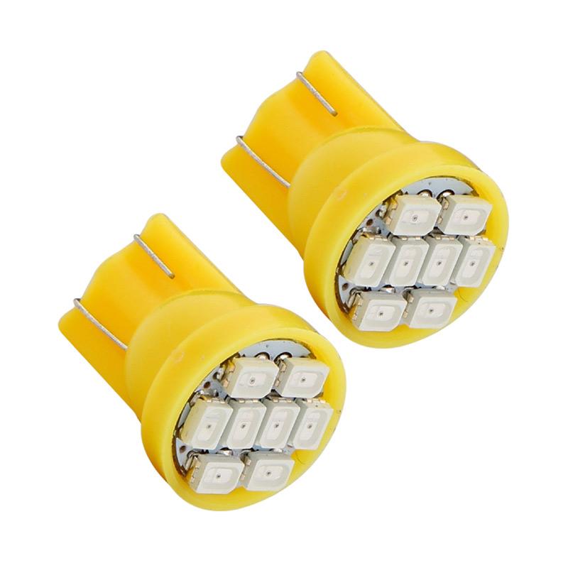 Harga Jual JMS T10 8 SMD 3020 Lampu Senja LED Mobil or Motor - Yellow [