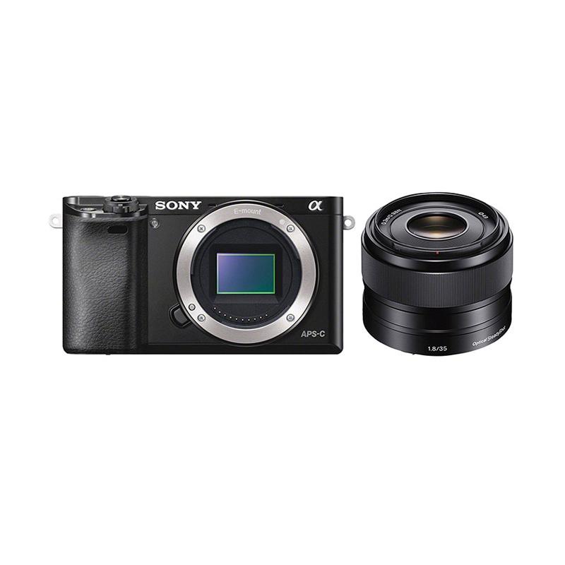 Sony Alpha A6000 Body Only Kamera Mirrorless - Black + SEL E 35mm F1,8