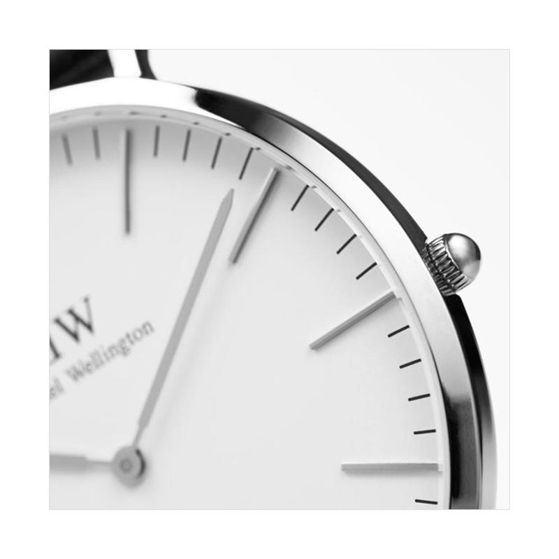 Daniel Wellington Classic Durham Strap Kulit Jam Tangan Pria - Silver Light Brown [40 mm