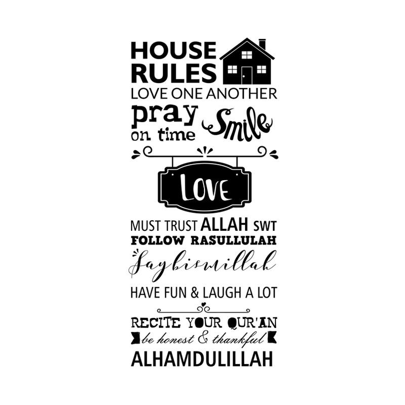 Jual Omahku House Rules With Love Moslem Wall Sticker Dekorasi Dinding Online Desember 2020 Blibli