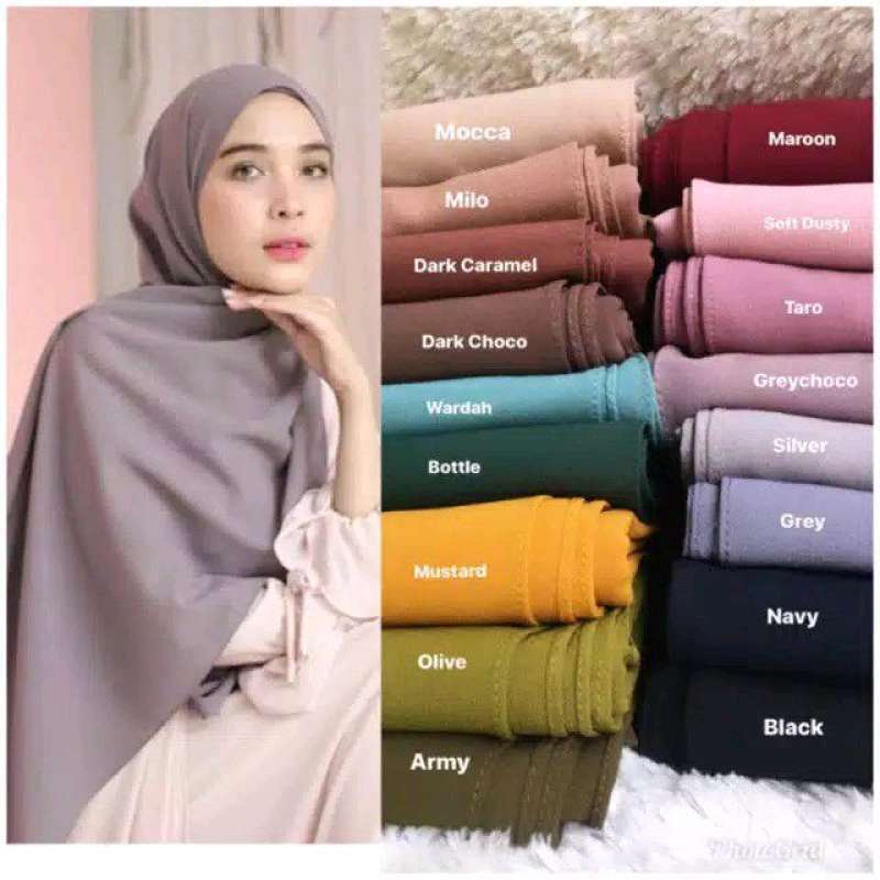 Promo Jilbab Pashmina Warna Komplit Hijab Pashmina 175x75 Terlaris