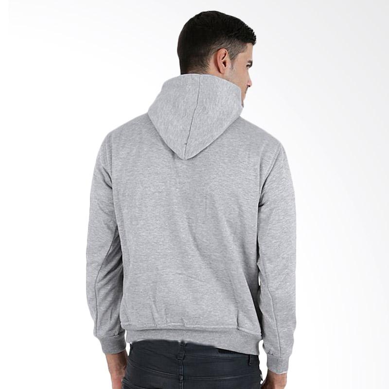 jaket hoodie abu abu polos
