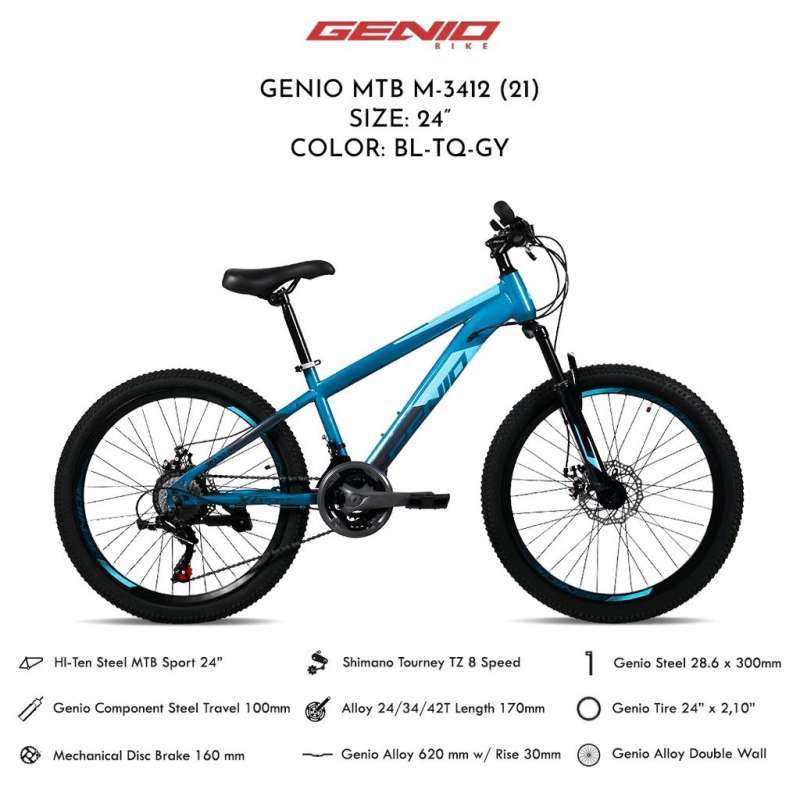 Sepeda Gunung Bicicleta 3x8 Jual Sepeda Gunung 24 Inc Genio M-3412