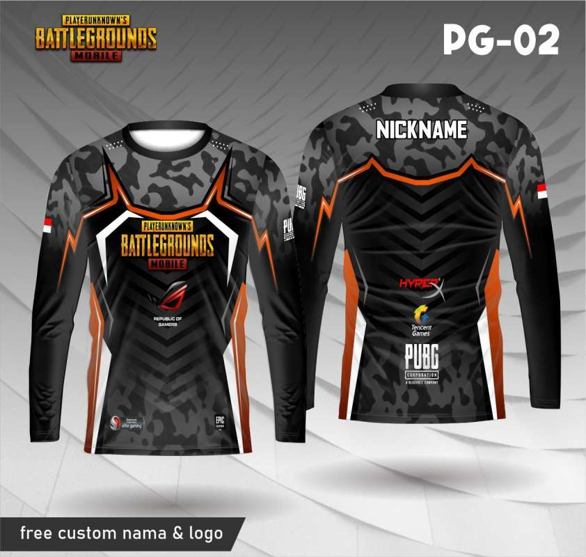 Jersey playerunknow's battleground mobile legends baju game ml kaos gamer  lengan panjang