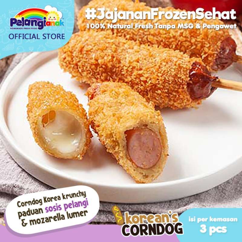 Pelangi Corndog Sosis Mozarella Mulur pc Halal Non Msg Non Pengawet