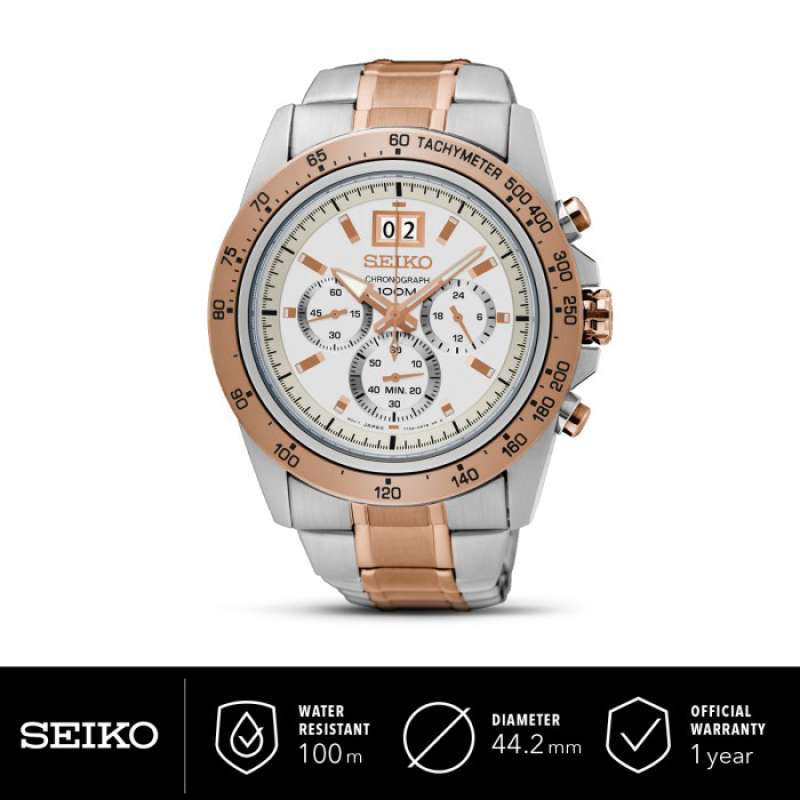 Jam Tangan Pria Seiko Lord Chronograph White Dial SPC234P1 Original