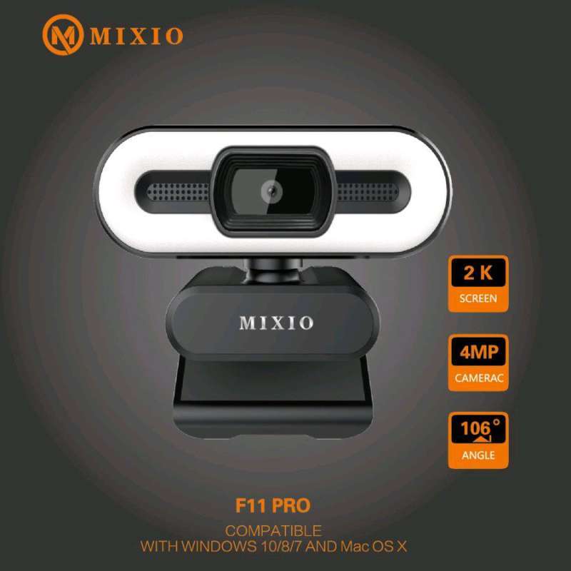 Recommended Webcam 2K 4MP QUAD HD PC Laptop Camera Zoom Meeting Skype Video  Call Gaming Ring Light LED f11 pro