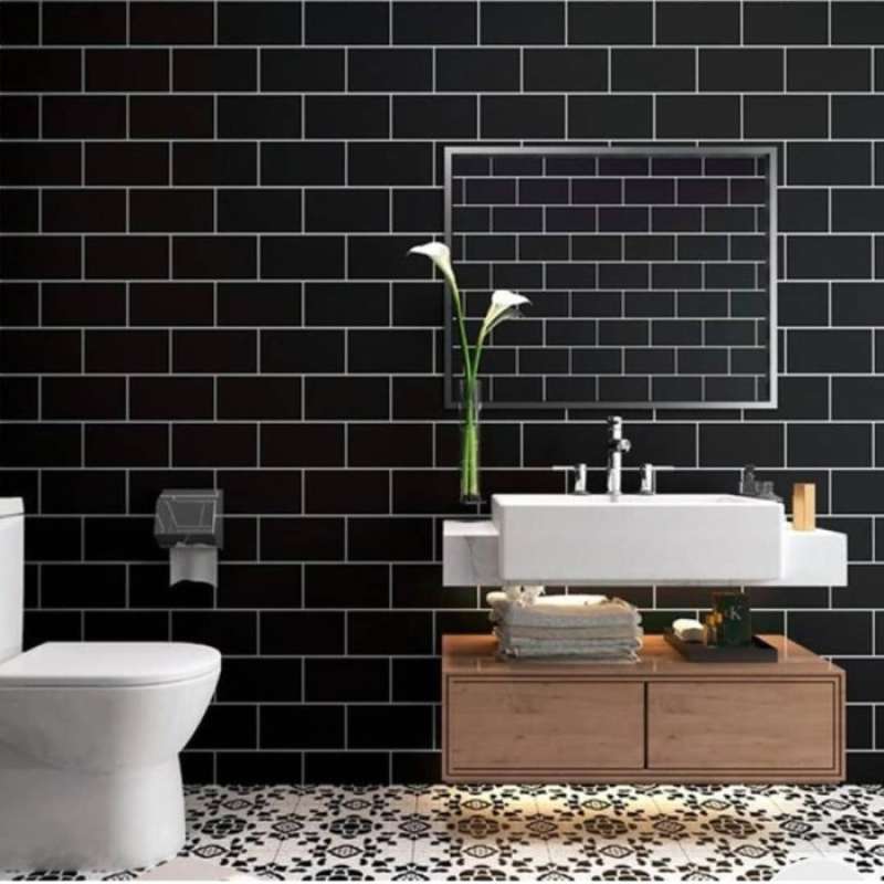 Promo WALLPAPER DINDING - WALL STICKER BATA HITAM Diskon 19% di Seller LatopiaStore - Kab. Bekasi, Jawa Barat | Blibli