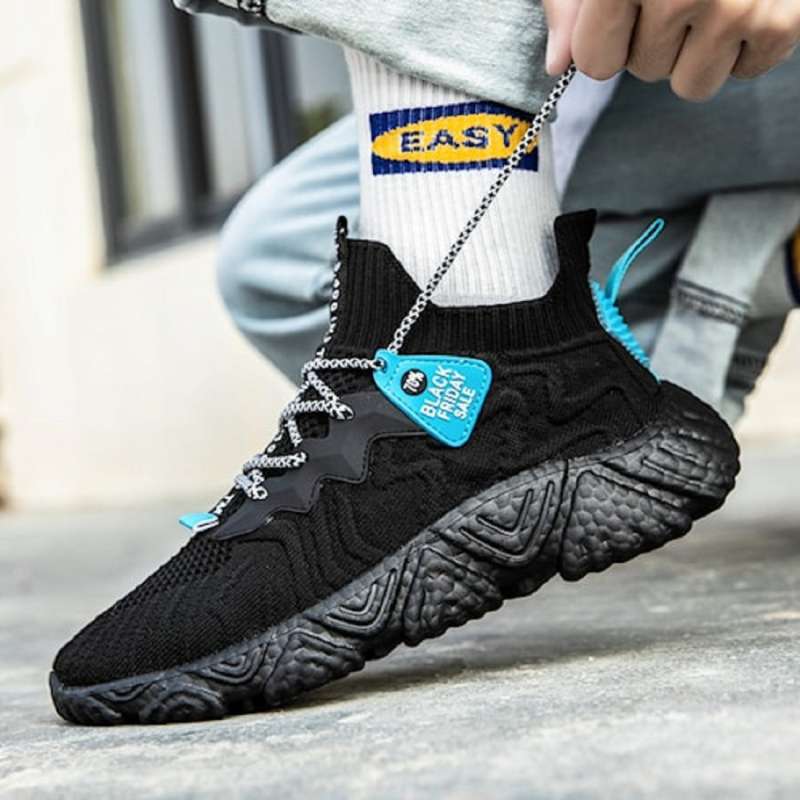 Promo Sneakers Pria Import Terbaru Murah Original Kekinian Korea Dewasa Tali Cowok Laki Laki2 Warna Hitam Coklat Putih Size Ukuran 39 40 41 42 43 Awet Black 41 Diskon 38 Di