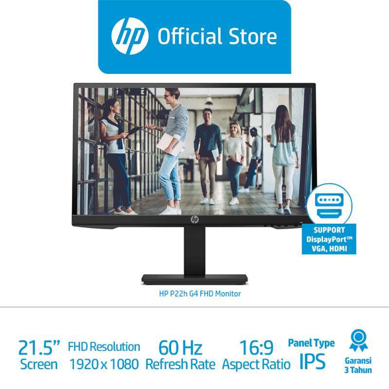 Jual HP P22h G4 FHD Monitor Komputer/ 22 Inch 1920 x 1080 / IPS / 60 Hz / 5  ms / VGA, HDMI, DisplayPort di Seller HP Official Store - Kota Jakarta  Utara, DKI Jakarta | Blibli