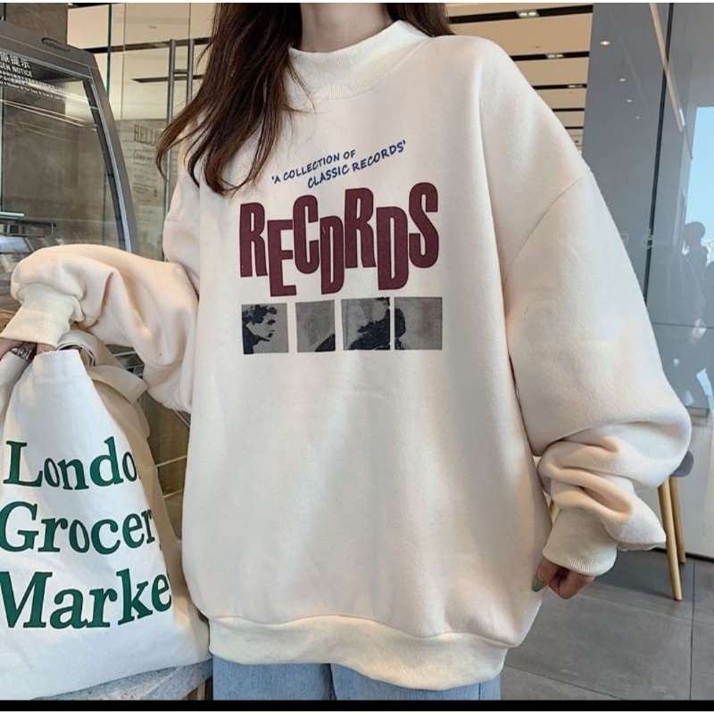 Promo Oversize Sweater Wanita RECORDS 