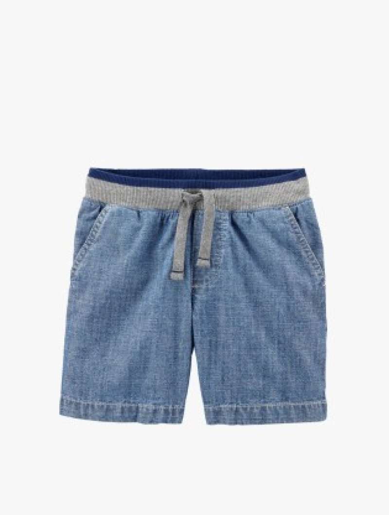 Easy Pull-On Chambray Dock Shorts 