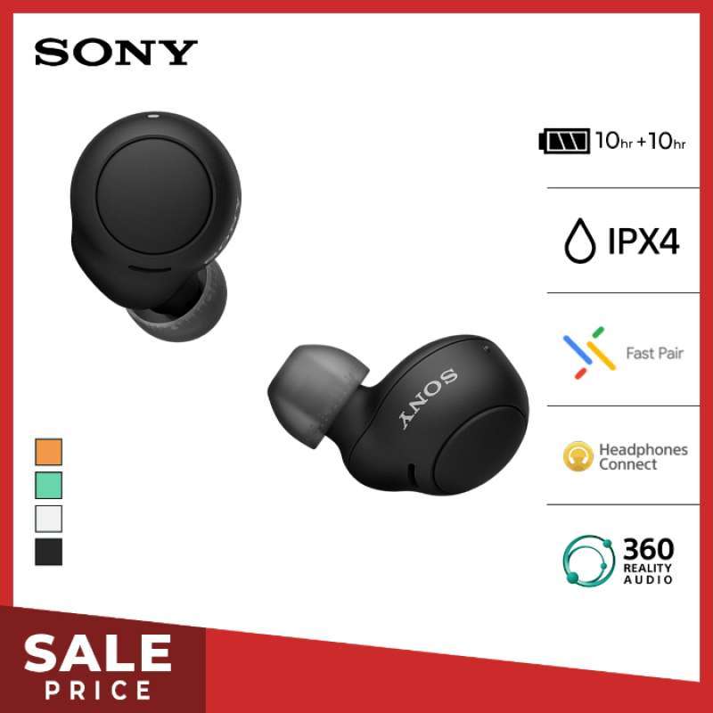 Sony WF C500 Truly Wireless Handsfree Black Original TWS Earphone Headset Bluetooth Wireless Earbuds