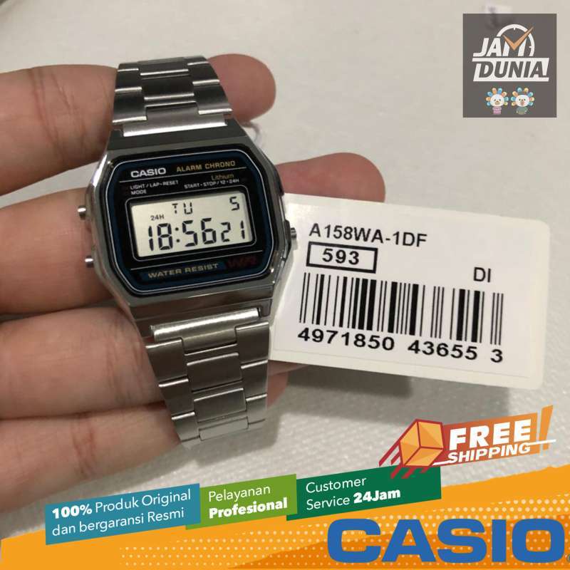 Promo Casio Original Casio A-158wa-1df Jam Tangan Pria Jam