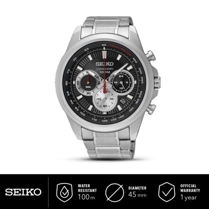 Jual Jam Tangan Pria Seiko Chronograph SSB241P1 Black Dial Quartz