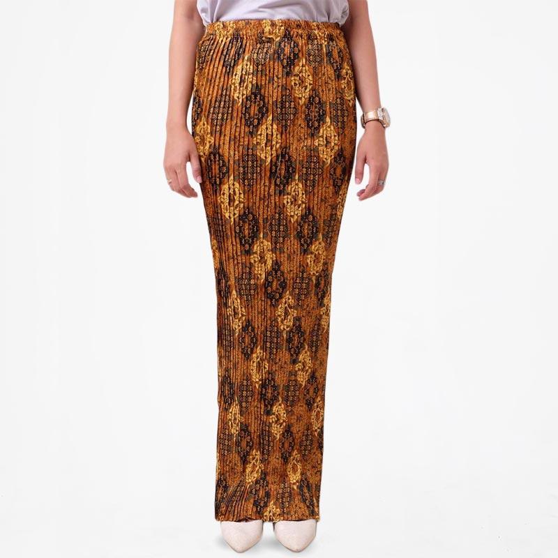 Batik Distro R1322 Jarik Plisket Rok Wanita - Coklat