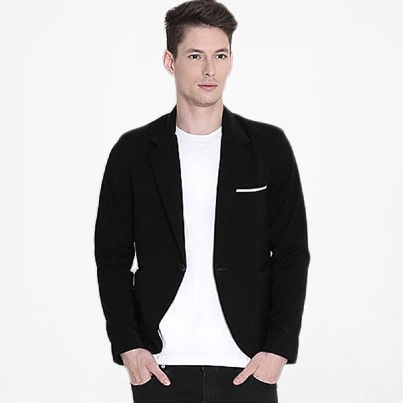 Jual Alphawear Korean Casual Blazer Pria Hitam Bk 01 Online