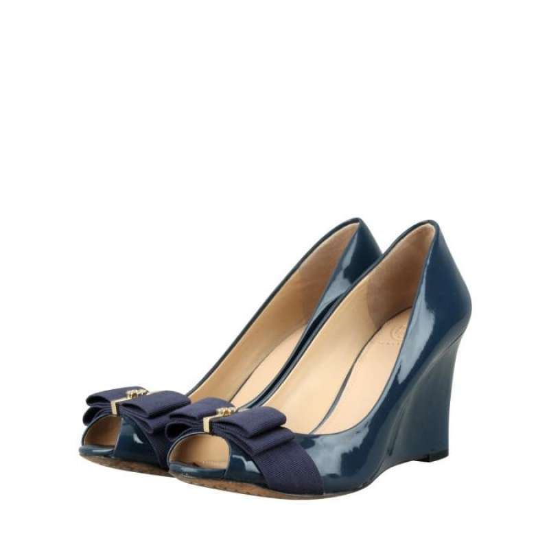 Jual Tory Burch Wedge Peep Toe Blue di Seller LEPORTIER Official