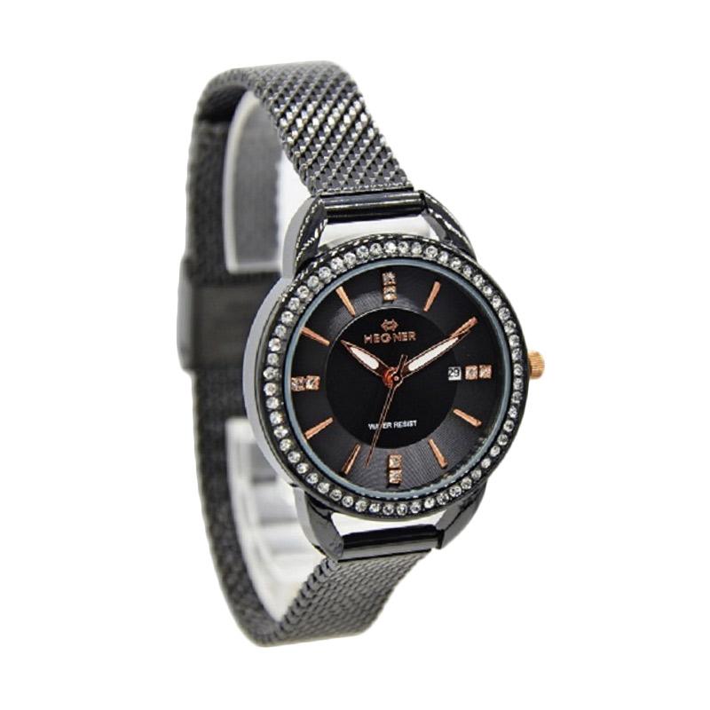 Hegner D32H3171638LBRHTM Stainlees Steel Analog Jam Tangan Wanita - Hitam