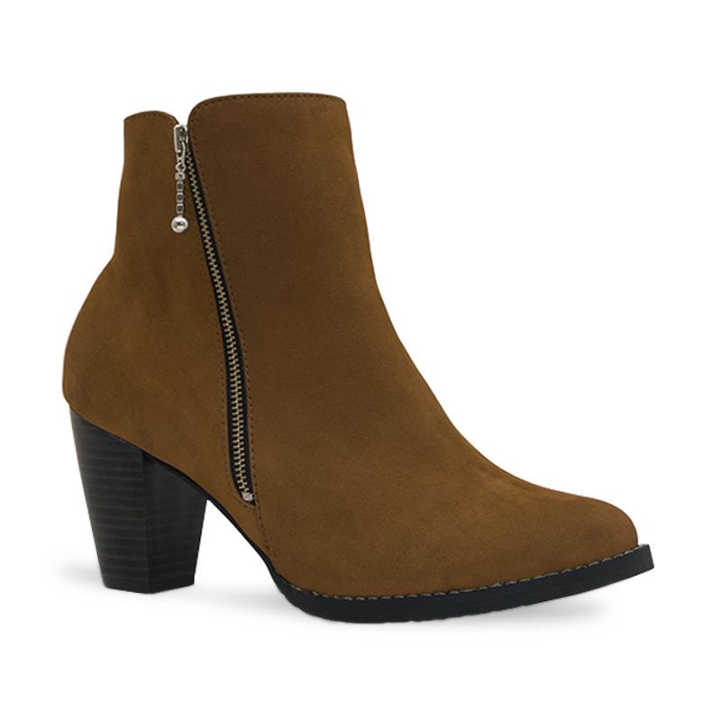 borsa adiva sepatu boots wanita tan