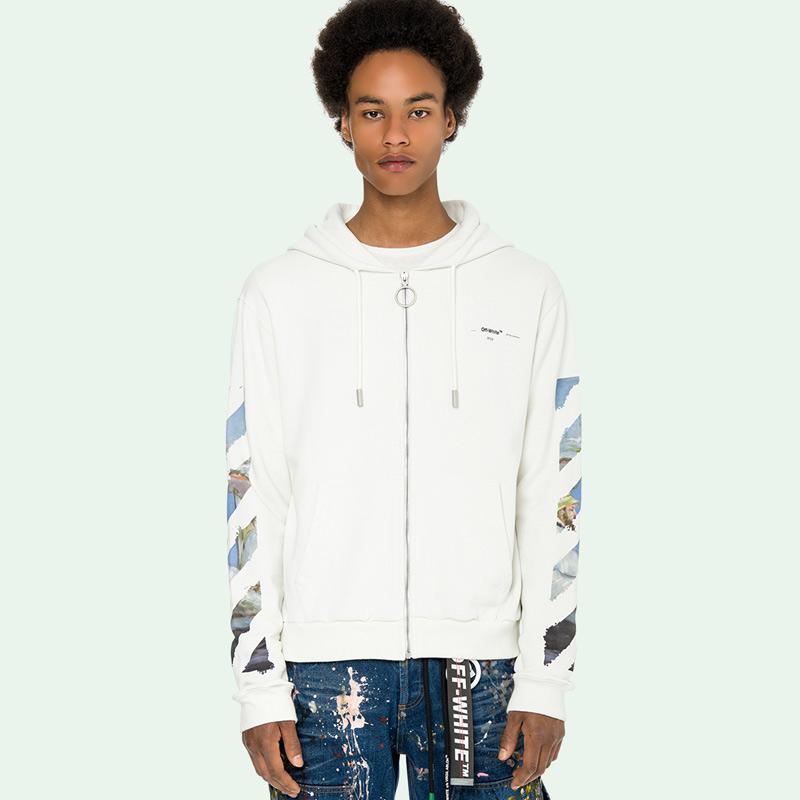 Diag multicolor sale zipped hoodie