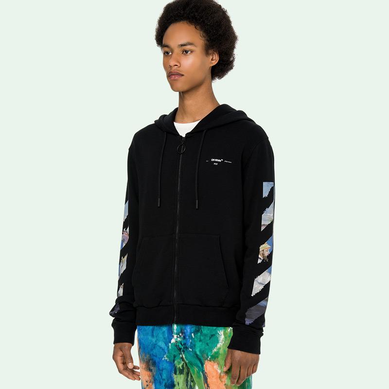 Diag multicolor zipped hoodie 2025