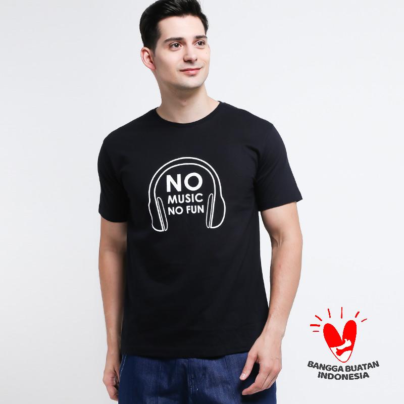 Jual CREAFA Music T-Shirt Pria - Hitam 