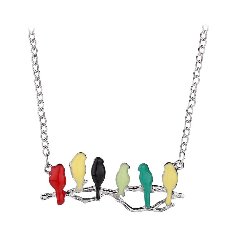 Jual Iit Colorful Enamel Birds Pendant Animal Metal Tree Branch