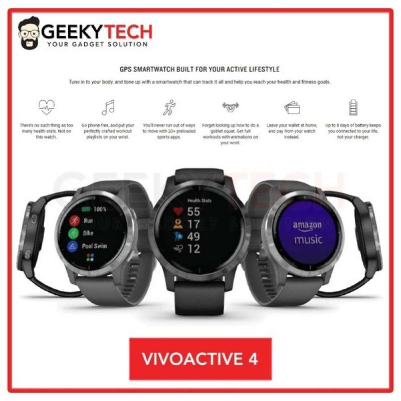 Promo Garmin Vivoactive 4 Gps/Wifi - Garansi Resmi Tam 2 Tahun di Seller  HoliDick - Kota Jakarta Barat, DKI Jakarta | Blibli