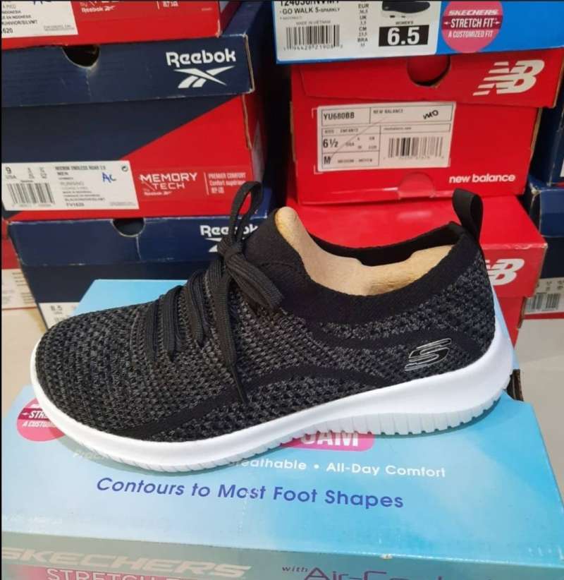 Jual ORI SEPATU SKECHERS ULTRA FLEX STATEMENTS 12841 BKGY di