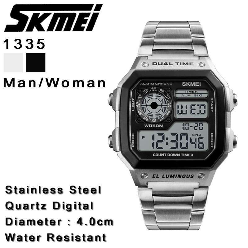 Promo Jam Tangan Formal Pria Digital Stainless Steel SKMEI 1335