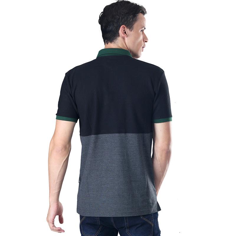 black and grey polo shirt