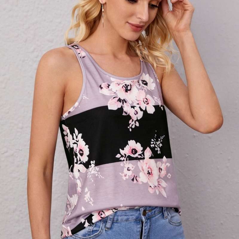 Promo SHEIN Colorblock And Floral Print 