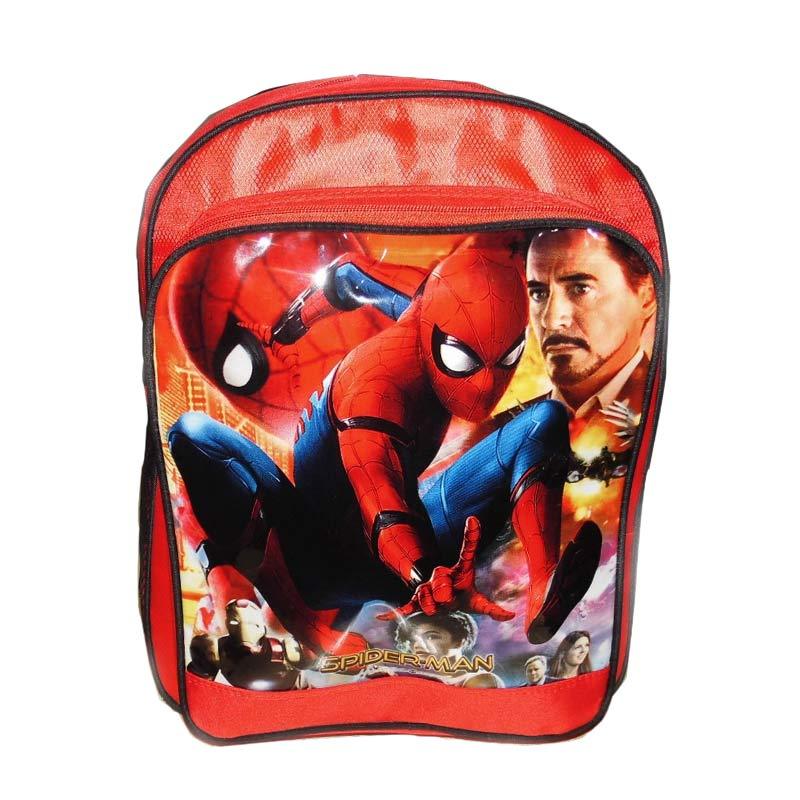 Others Spiderman Tas Ransel Sekolah Anak Laki Laki - Merah