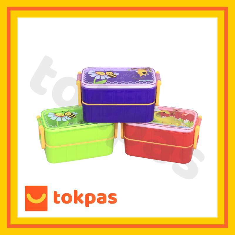 Kotak Makanan Susun Bekal Anak Delicious Lunch Box Green Leaf 7365