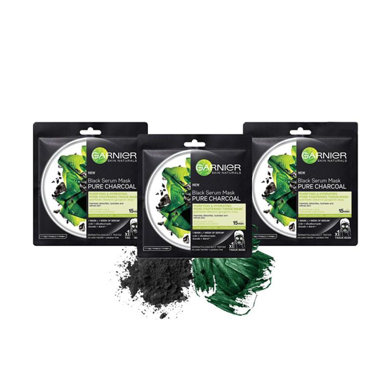 Jual Garnier Black Serum Mask Pure Charcoal Masker Wajah Original Korea Online Desember 2020 Blibli