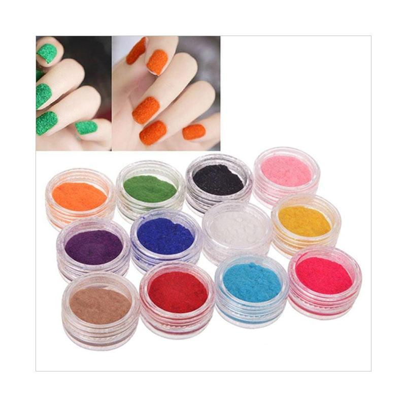 Jual Bluelans Women Velvet Flocking Powder Nail Art Polish Fingernail Manicure Tools Multicolor 12 Colors Online November 2020 Blibli Com