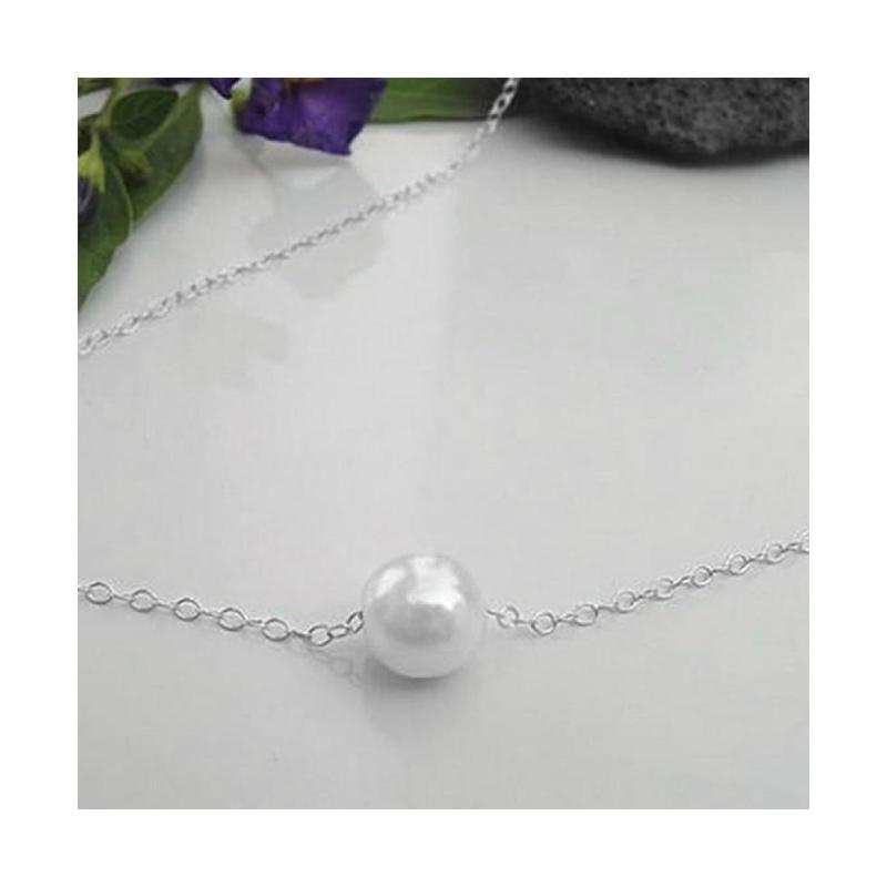Faux Pearl Golden Silver Alloy Choker 